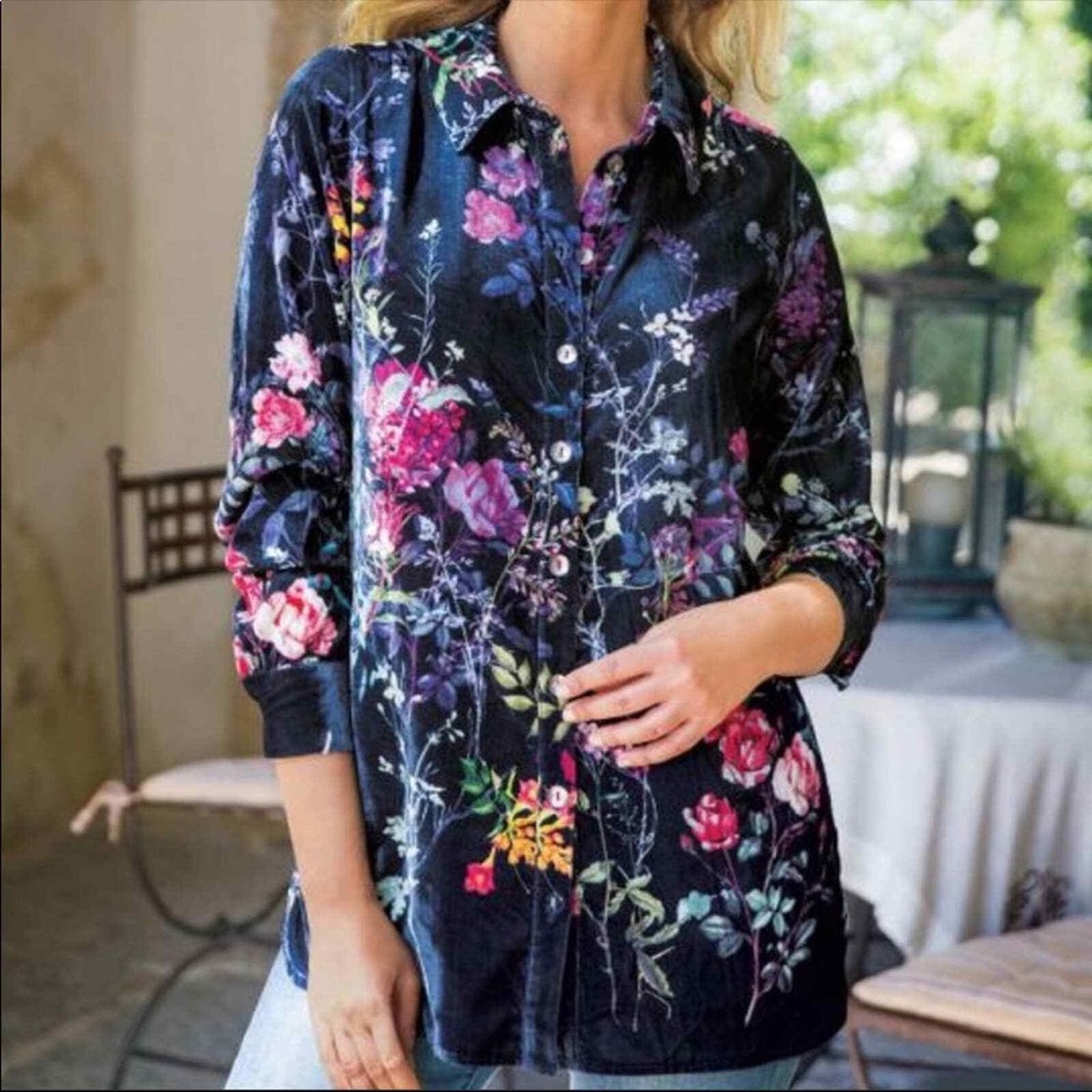 Soft Surroundings Velvet/Velour Jardim Autumn Bloise Small